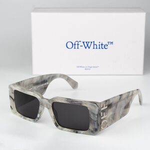 Off-White MILANO Women Sunglasses Marble Grey Square OERI097 0807 NEW AUTHENTIC